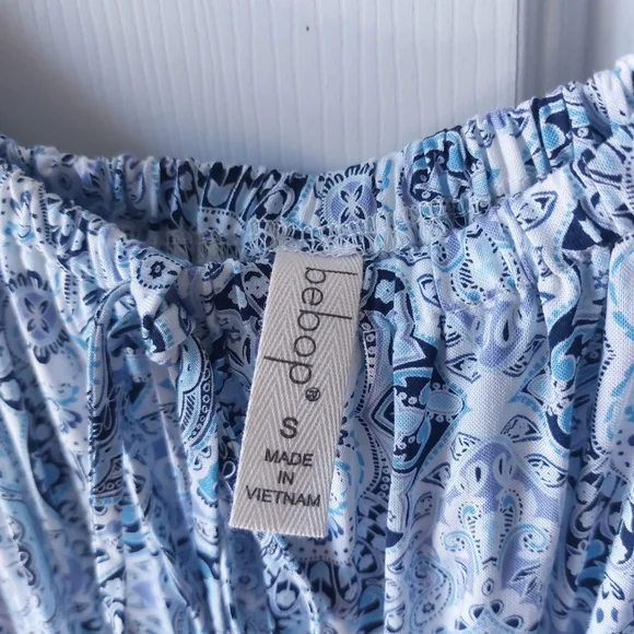 BeBop - NWT Off-the-Shoulder Midi Blue Floral Dress (Junior's) - Picture 2 of 12